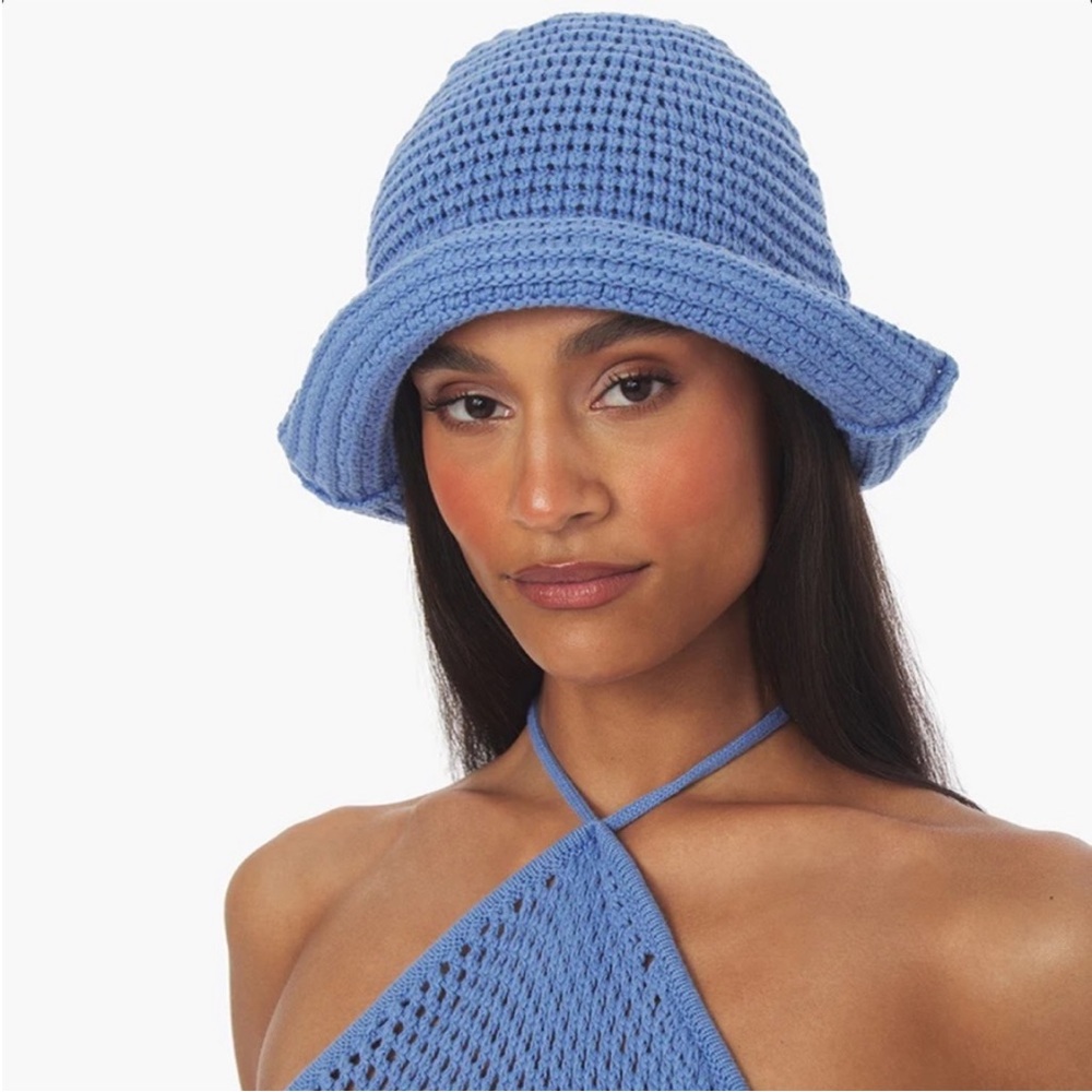 WE WORE WHAT Blue NWT Woven/Knitted Bucket Hat